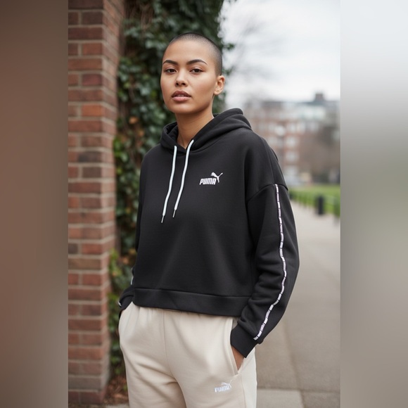 Puma EUC Gray and White Hoodie - Picture 2 of 4